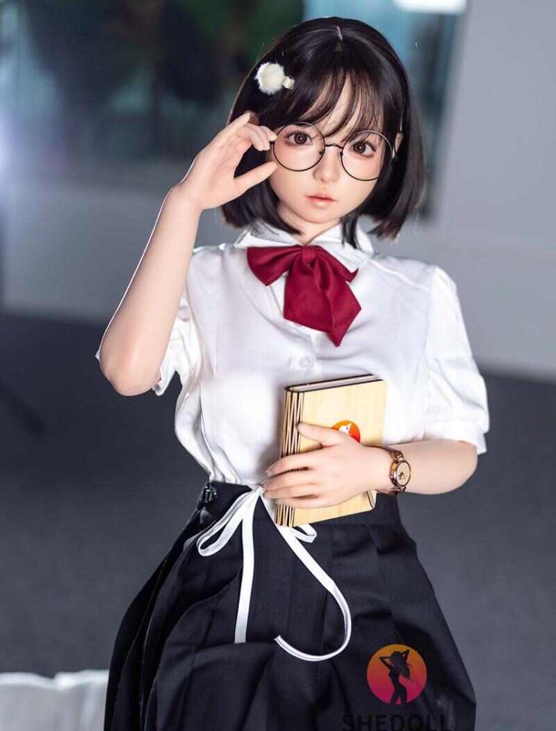 洛小夕 148cm D罩杯 全矽膠 - 可動下巴+學生制服 眼鏡娘 蘿莉巨乳 實體娃娃